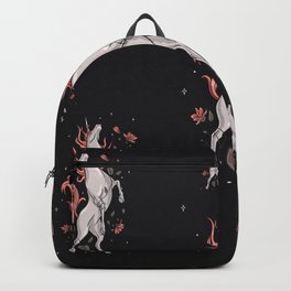 Beautiful Design a unicorns surrounded by flowers and leaves Backpack