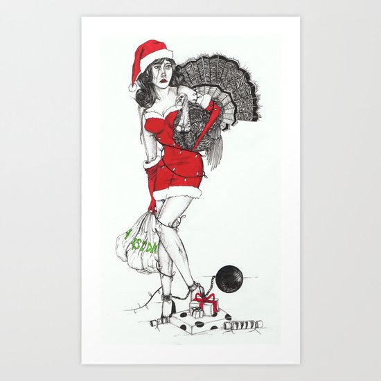 Tangled up in Christmas Art Print