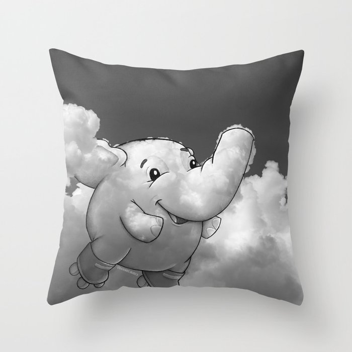 elefantito en patines Throw Pillow