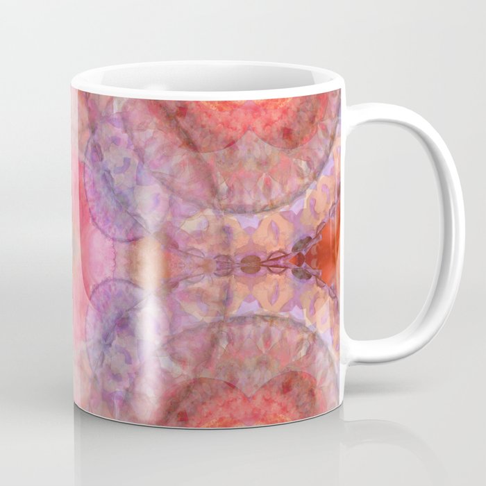 Heart Song - Red And Purple Mandala Art Coffee Mug