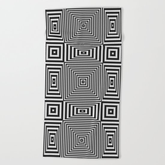 Flickering geometric optical illusion Beach Towel
