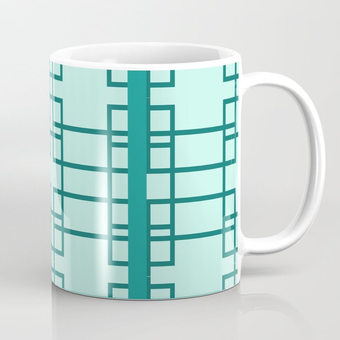 Midcentury Modern Geometric Arctic Blue Coffee Mug
