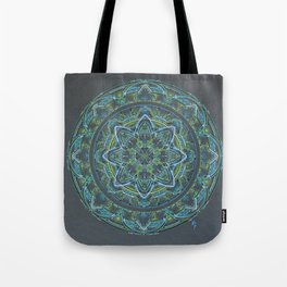 Blue and Green Mandala Tote Bag