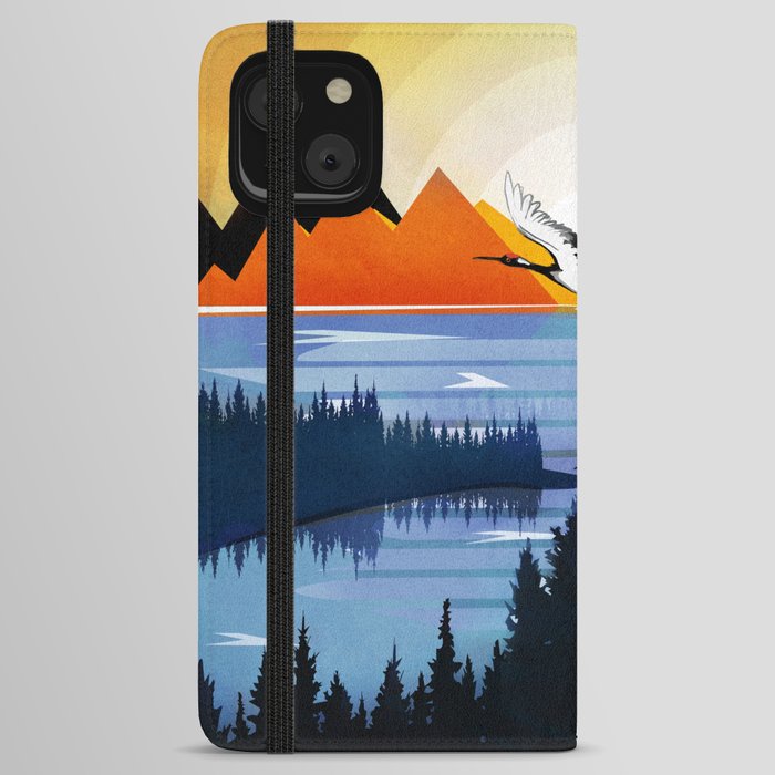 Morning flight over the lake iPhone Wallet Case