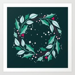 Christmas Time Wreath Art Print