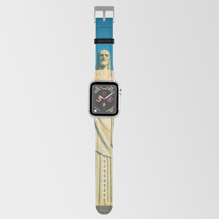 Brazil Photography - Statue Of Christ The Redeemer Under The Blue Sky Apple Watch Band