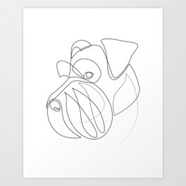 Mittelschnauzer - one line drawing Art Print