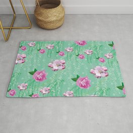 Blossom Willow Flower Pattern Turquoise & Pink Rug | Blossom, Pattern, Drawing, Pink, Kidston, Flower, Tulip, Apple, Style, Rose 