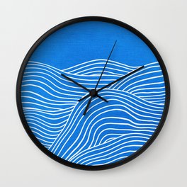 French Blue Ocean Waves Wall Clock | Blues, Summer, Waves, Ocean, Cloth, Home, Line Art, Graphicdesign, Art, Texture 