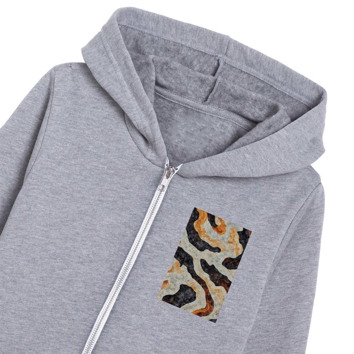 Botswana Agate Marble Abstract Kids Zip Hoodie