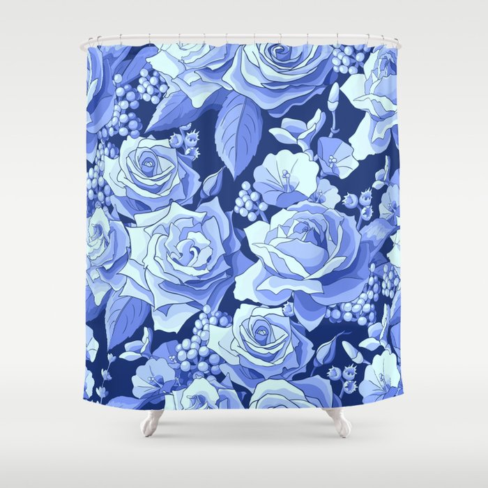 Blue Roses  Shower Curtain