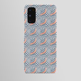 Striped Shells Navy Blue and Red Pattern Android Case