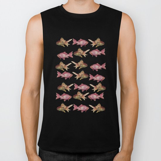 fish pink Biker Tank