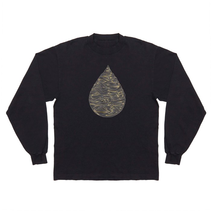 Water Drip – Gold Long Sleeve T Shirt