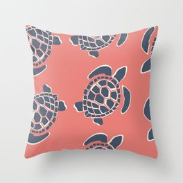 Lu's Pink Sea Turtles Throw Pillow
