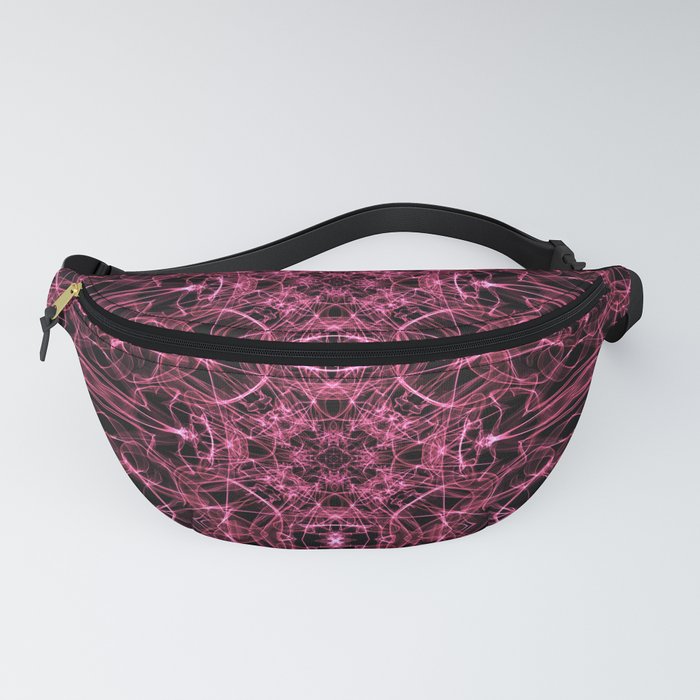 Liquid Light Series 27 ~ Red Abstract Fractal Pattern Fanny Pack
