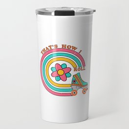 Retro Roller-skates, Vintage 80's Flower Travel Mug