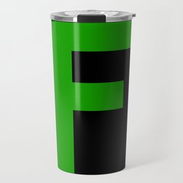 Letter F (Green & Black) Travel Mug
