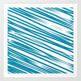 Turquoise stripes background Art Print