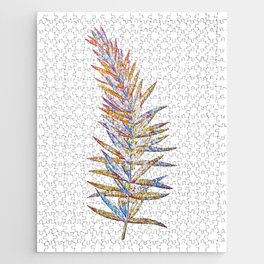 Floral Whorled Solomon's Seal Mosaic on White Jigsaw Puzzle