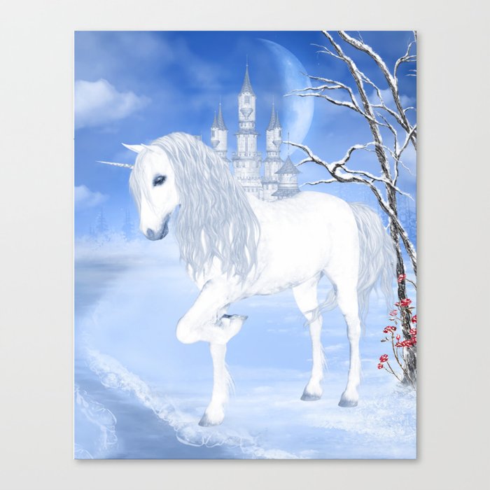 The White Unicorn Canvas Print