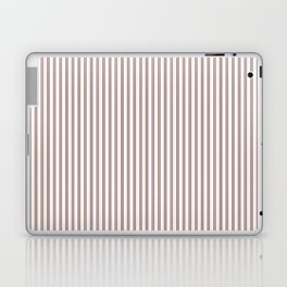 Branch Brown and White Micro Vertical Vintage English Country Cottage Ticking Stripe Laptop Skin