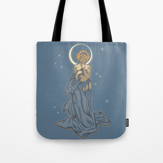 Mucha Pin Up Girl Tote Bag