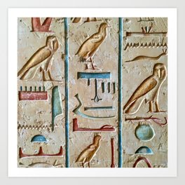 Ancient Egyptian Hieroglyphics Art Print