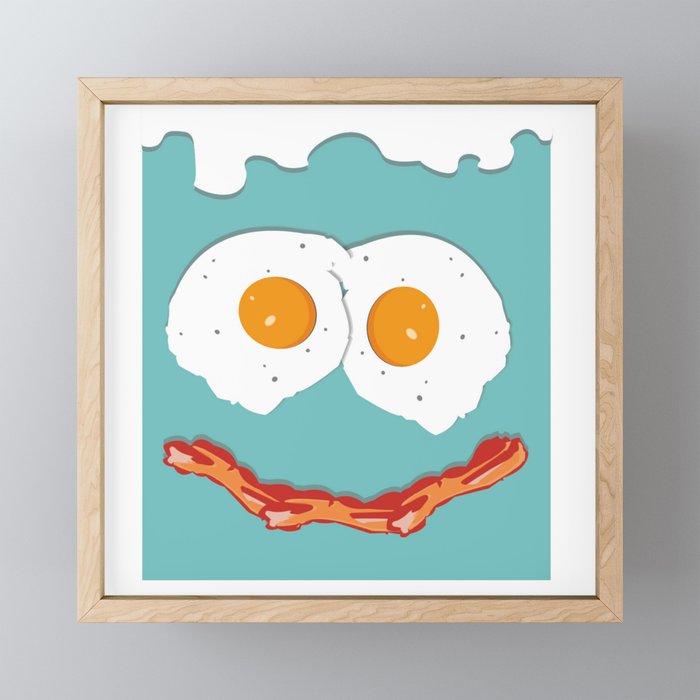 Smiling Baconegg  Framed Mini Art Print