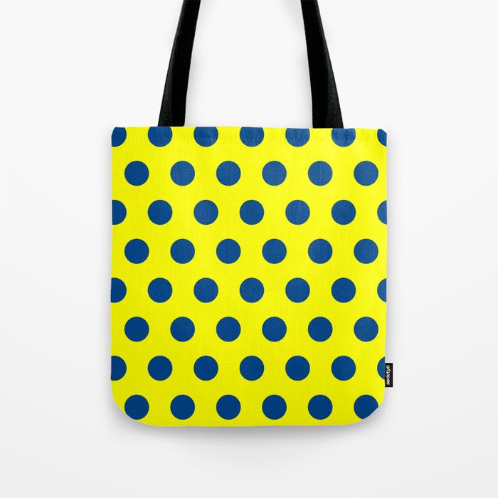 maize and blue polka dots Tote Bag