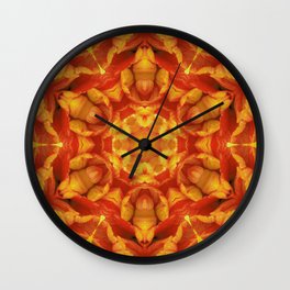 Summer Heat Wall Clock | Circles, Color, Pattern, Digital, Digital Manipulation, Photo, Flower, Kaleidoscope, Mandala 
