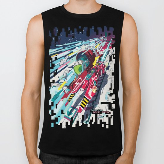 Faster than GAME OVER v2.0 +T-SHIRT DESIGN+ Biker Tank