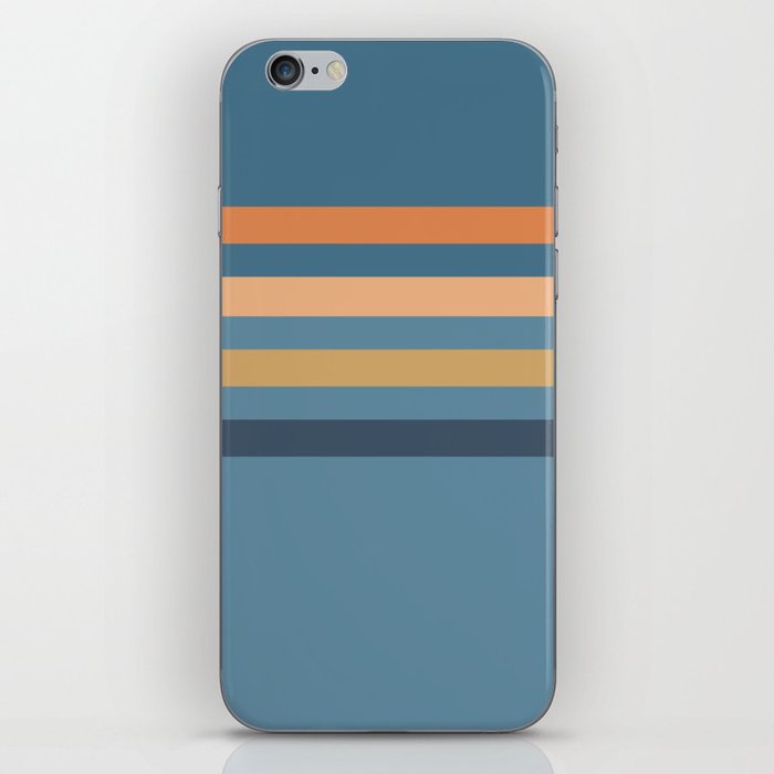 Taina - Blue Summer Vibes Retro Stripes Colourful Art Design  iPhone Skin