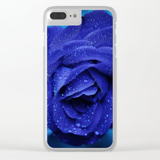 blue rose Clear iPhone Case
