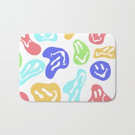 Colourful squished smiley faces  Bath Mat