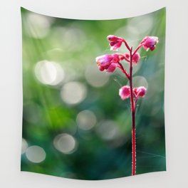 Shiny Delicate Red Flower Against Backlight Wall Tapestry