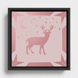 Rose Gold Buck Framed Canvas