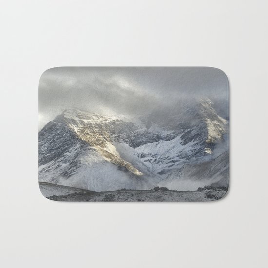 "Storm at the mountains" Wilderness Bath Mat