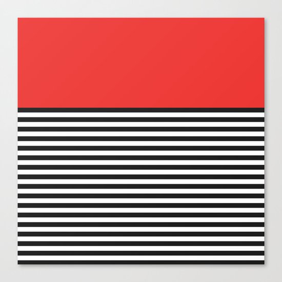 STRIPE COLORBLOCK {POPPY RED} Canvas Print