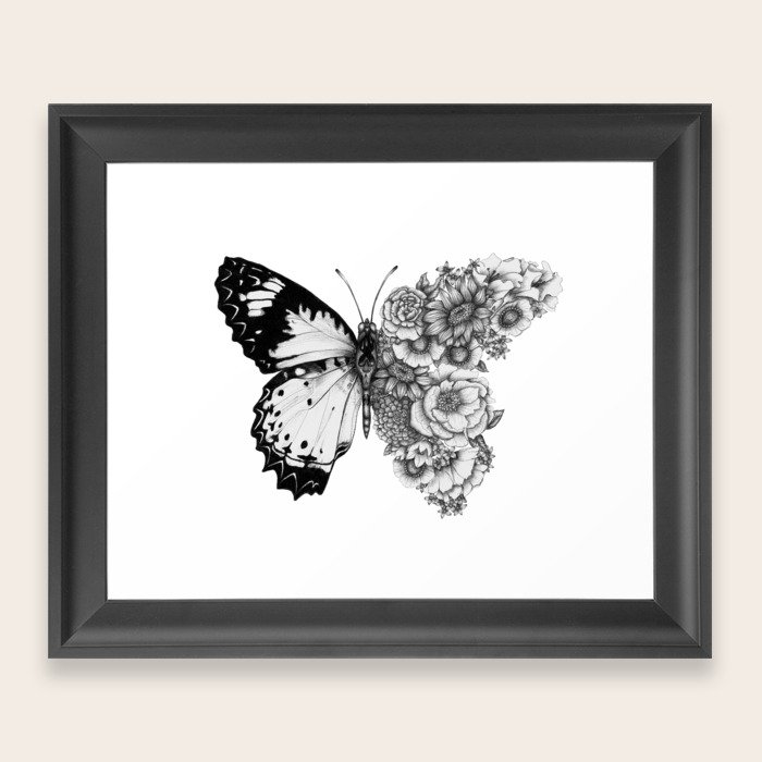 Butterfly in Bloom Framed Art Print by ECMazur Society6