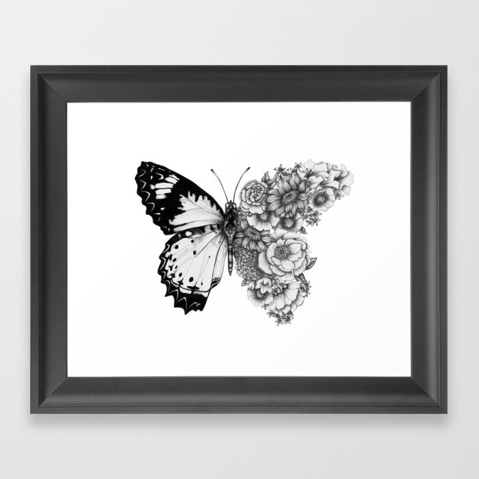 Butterfly in Bloom Framed Art Print