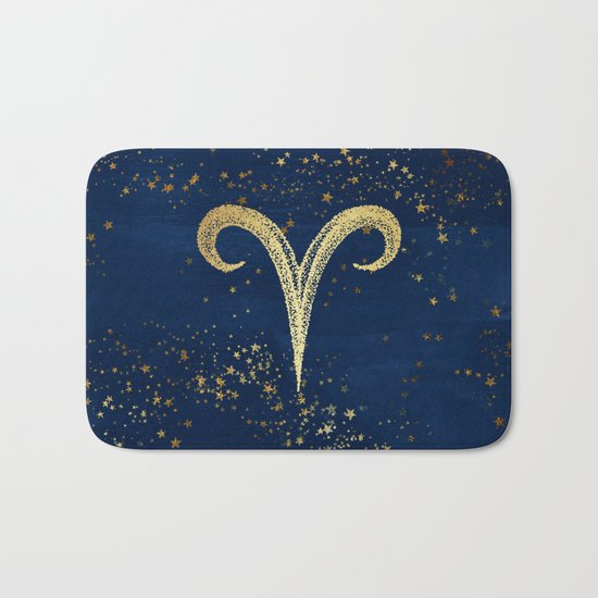 Aries Zodiac Sign Bath Mat