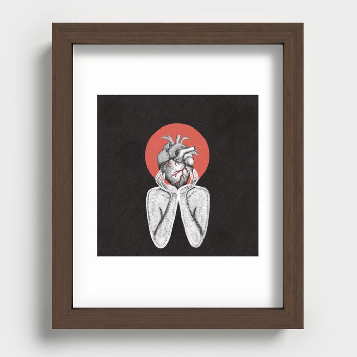 Hold your heart Recessed Framed Print