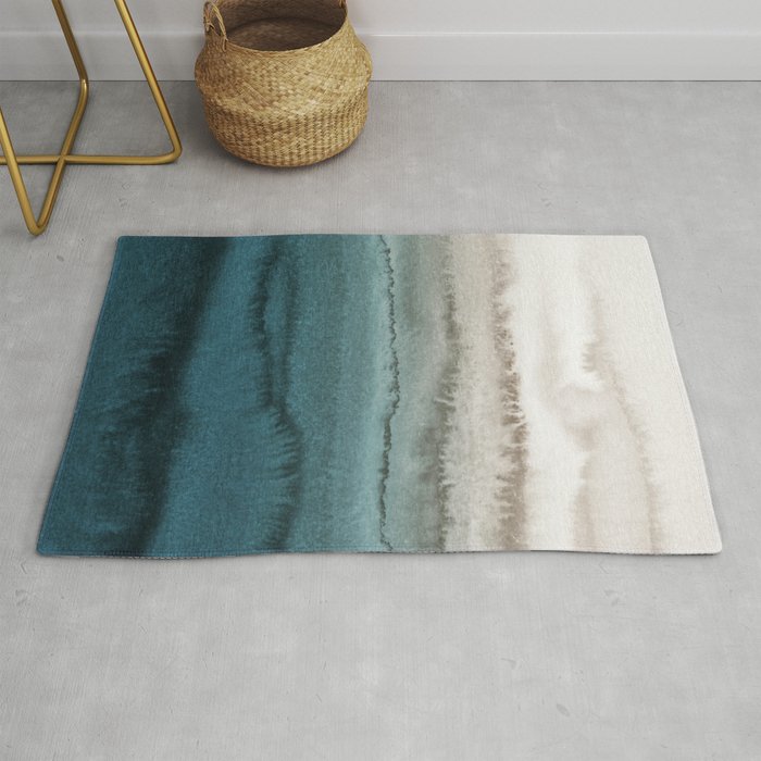 WITHIN THE TIDES CRASHING WAVES TEAL Rug by Monika Strigel Society6