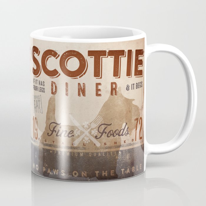 Scottie Diner Vintage Style Graphic Dog Kitchen Artwork By Stephen Scottie Diner Vintage Style Graphic Dog Kitchen Artwork By Stephen Fowler Coffee Mug Geministudio Society6
