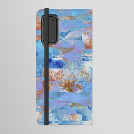 African Dye - Colorful Ink Paint Abstract Ethnic Tribal Organic Shape Art Mud Cloth Baby Blue Android Wallet Case