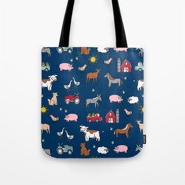 Farm animals nature sanctuary cow pig goats chickens kids gender neutral Tote Bag