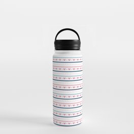Pastel Lines with Hearts Water Bottle