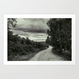 Rural Road - Black and White Art Print