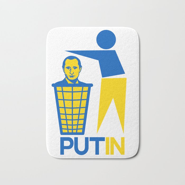 PutIn Trash Ukrainian Flag Colors  Bath Mat
